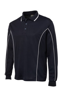 Podium Long Sleeve Poly Piping Polo Top